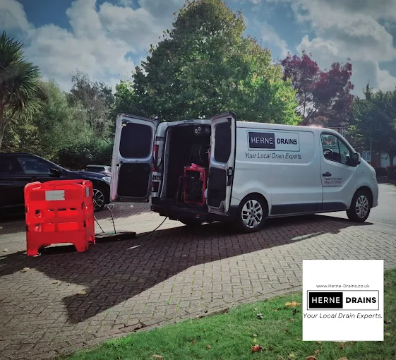 Herne Drains, high-pressure jetting equipment ready for work